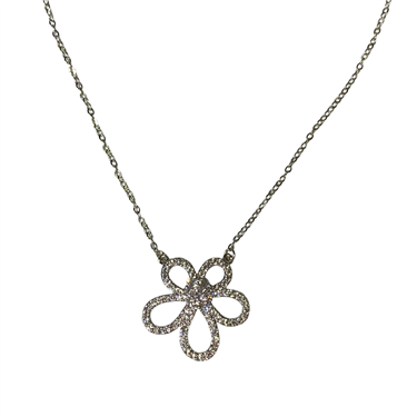 SILVER FLOWER NECKLACE