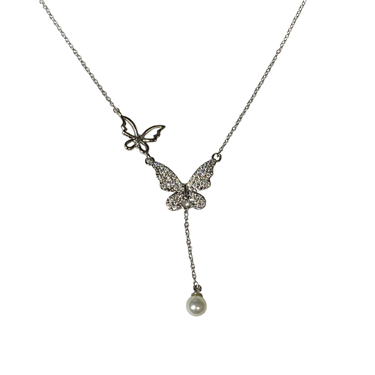 SILVER BUTTERFLY NECKLACE