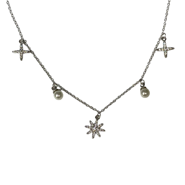 SILVER STAR NECKLACE SET