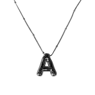 SILVER A INITIAL NECKLACE
