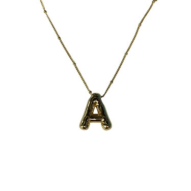 GOLD A INITIAL NECKLACE