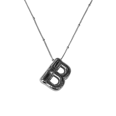 SILVER B INITIAL NECKLACE