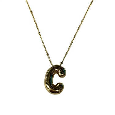 GOLD "C" INITIAL NECKLACE