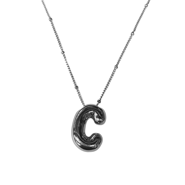 SILVER C INITIAL NECKLACE