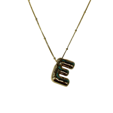 GOLD E INITIAL NECKLACE