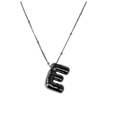 SILVER E INITIAL NECKLACE