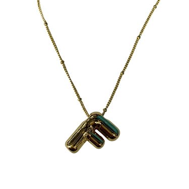 GOLD F INITIAL NECKLACE