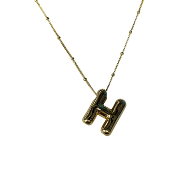 GOLD H INITIAL NECKLACE