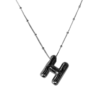 SILVER H INITIAL NECKLACE
