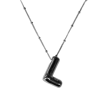 SILVER L INITIAL NECKLACE