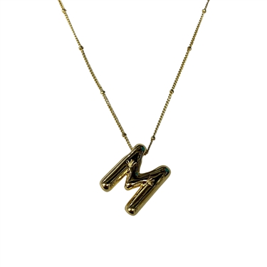 GOLD M INITIAL NECKLACE