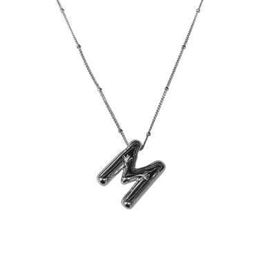 SILVER M INITIAL NECKLACE