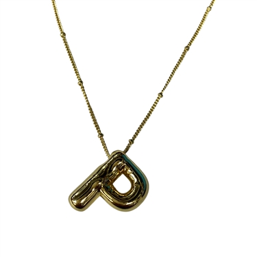 GOLD P INITIAL NECKLACE