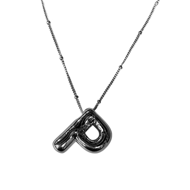 SILVER P INITIAL NECKLACE