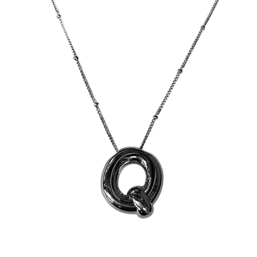 SILVER Q INITIAL NECKLACE