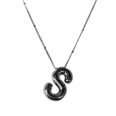 SILVER S INITIAL NECKLACE