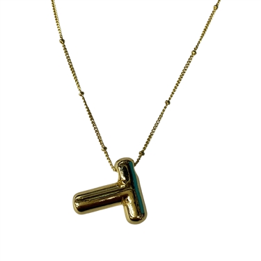 GOLD T INITIAL NECKLACE