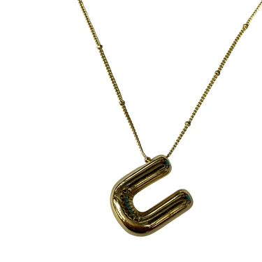 GOLD U INITIAL NECKLACE