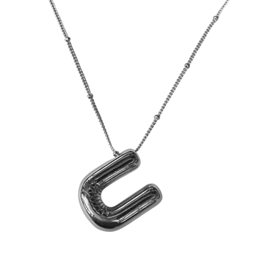 SILVER U INITIAL NECKLACE