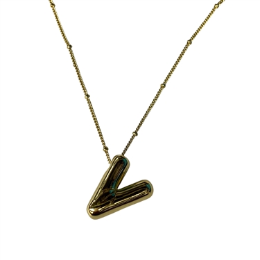 GOLD V INITIAL NECKLACE