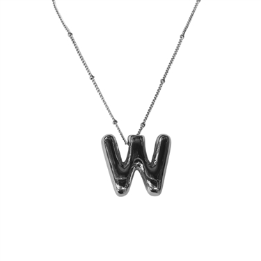 SILVER W INITIAL NECKLACE