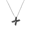 SILVER X INITIAL NECKLACE