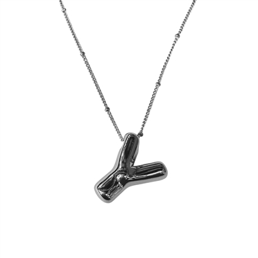 SILVER Y INITIAL NECKLACE