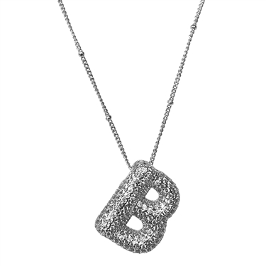 SILVER B INITIAL NECKLACE