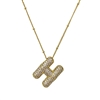 GOLD ''H'' RHINESTONE INITIAL NECKLACE