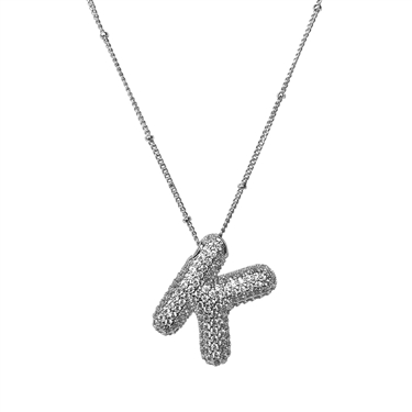 SILVER K INITIAL NECKLACE