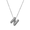 SILVER ''N'' RHINESTONE INITIAL NECKLACE