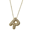 GOLD R INITIAL NECKLACE