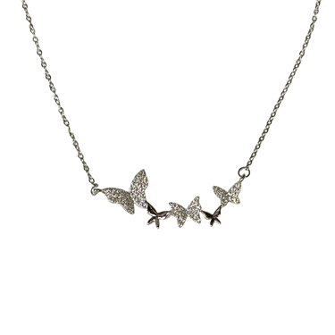 SILVER BUTTERFLY NECKLACE