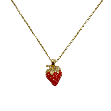 GOLD STRAWBERRY NECKLACE