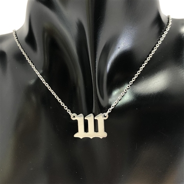 SILVER ANGEL NU BER NECKLACE