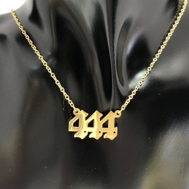 GOLD ANGEL NUMBER NECKLACE