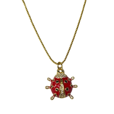 GOLD LADY BUG NECKLACE