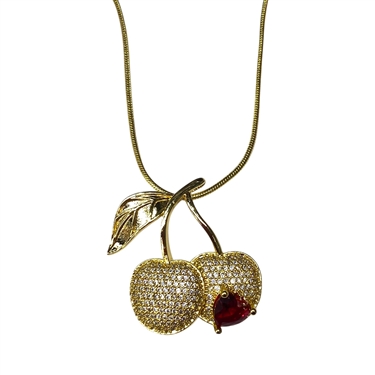 GOLD CHERRY NECKLACE