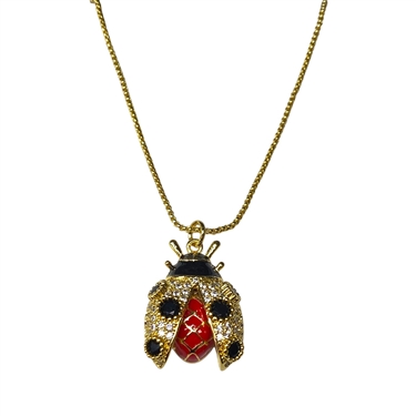 GOLD LADY BUG NECKLACE