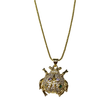 GOLD LADY BUG NECKLACE