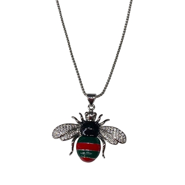 SILVER BUMBLE BEE NECKLACE