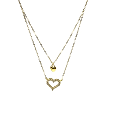 GOLD DOUBLE HEART NECKLACE
