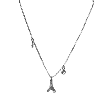 SILVER EIFFEL TOWER NECKLACE