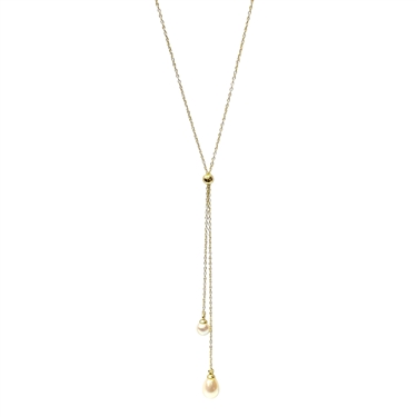 GOLD WATER FRESH PEARL NECKLACE