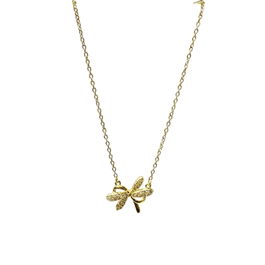 GOLD DRAGON FLY NECKLACE