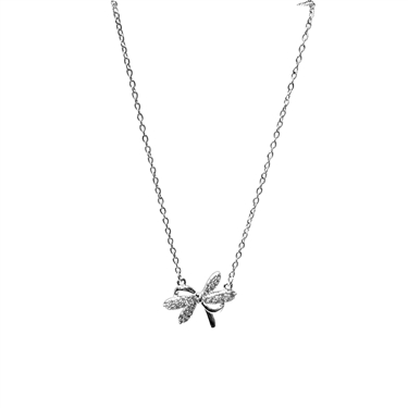 SILVER DRAGON FLY NECKLACE