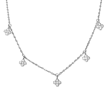 SILVER FLOWER NECKLACE