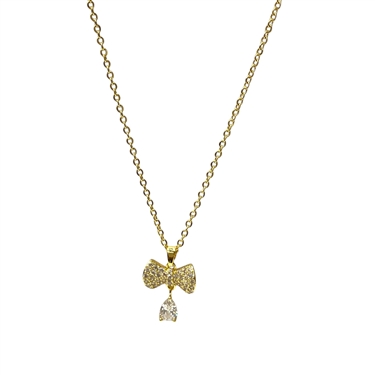 GOLD BOW NECKLACE