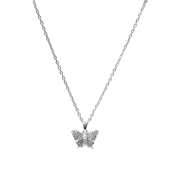 SILVER BUTTERFLY NECKLACE