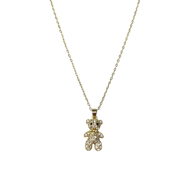 GOLD TEDDY BEAR NECKLACE
